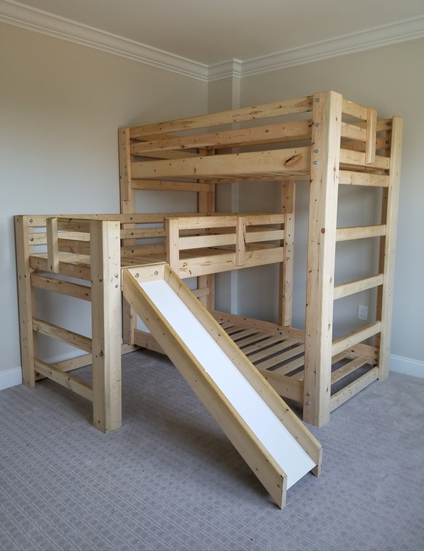 Triple T-Shape Style Bunk Bed