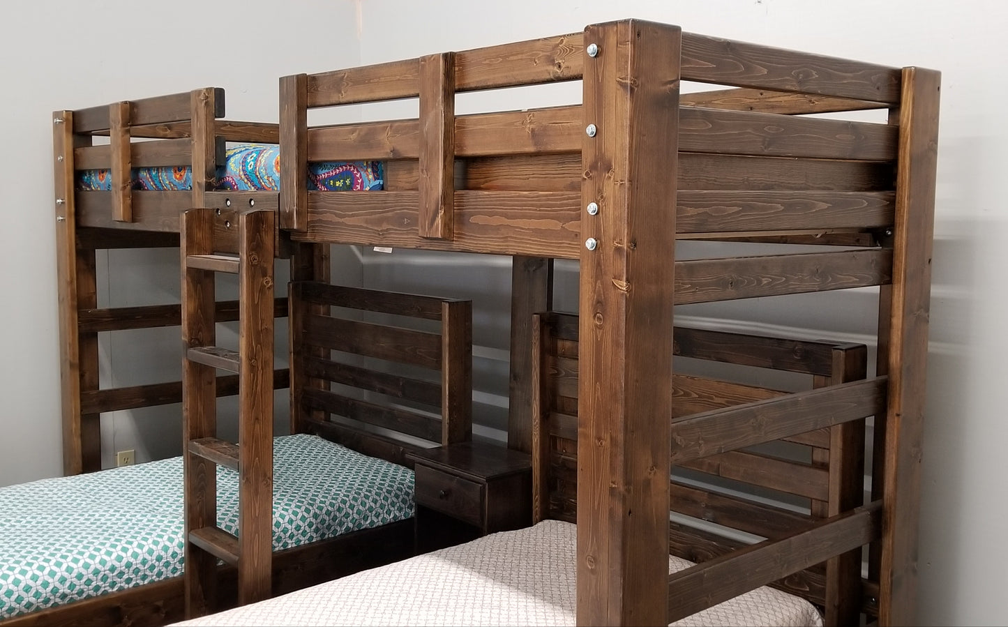 Hat Trick Triple T-Shape Bunk w/ 2 Plank Beds