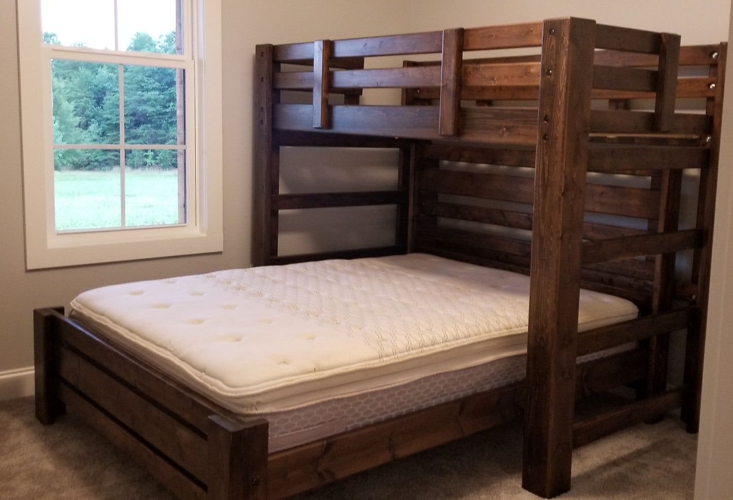 T-Shape Solid Wood Bunk Bed