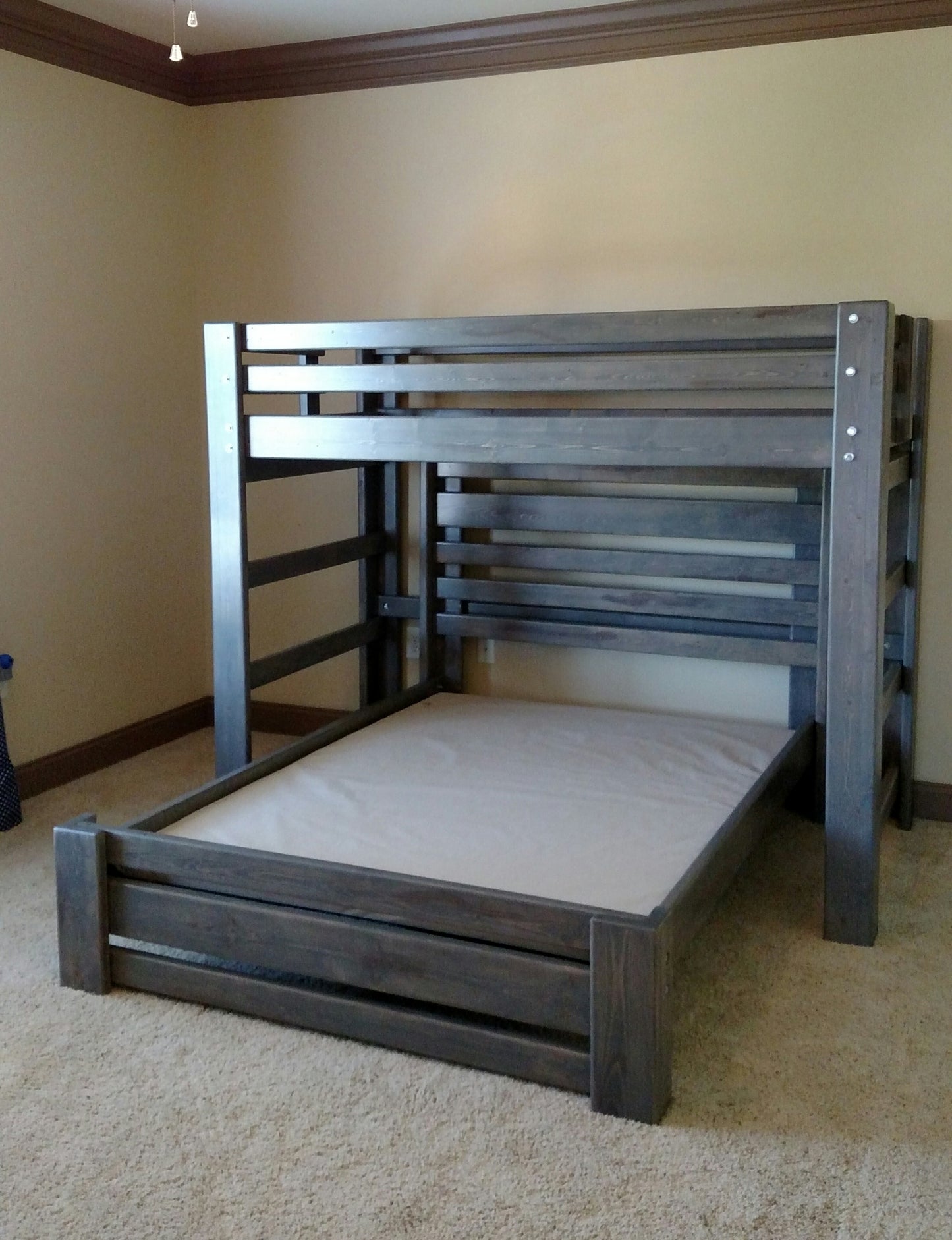 T-Shape Solid Wood Bunk Bed